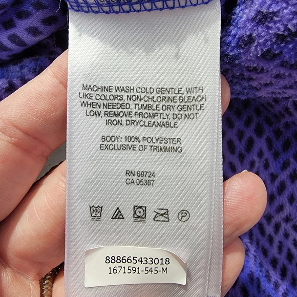 Columbia 1/4 Zip Pullover Purple Chevron Fleece Soft Cozy Colorful Women's M - Picture 7 of 9